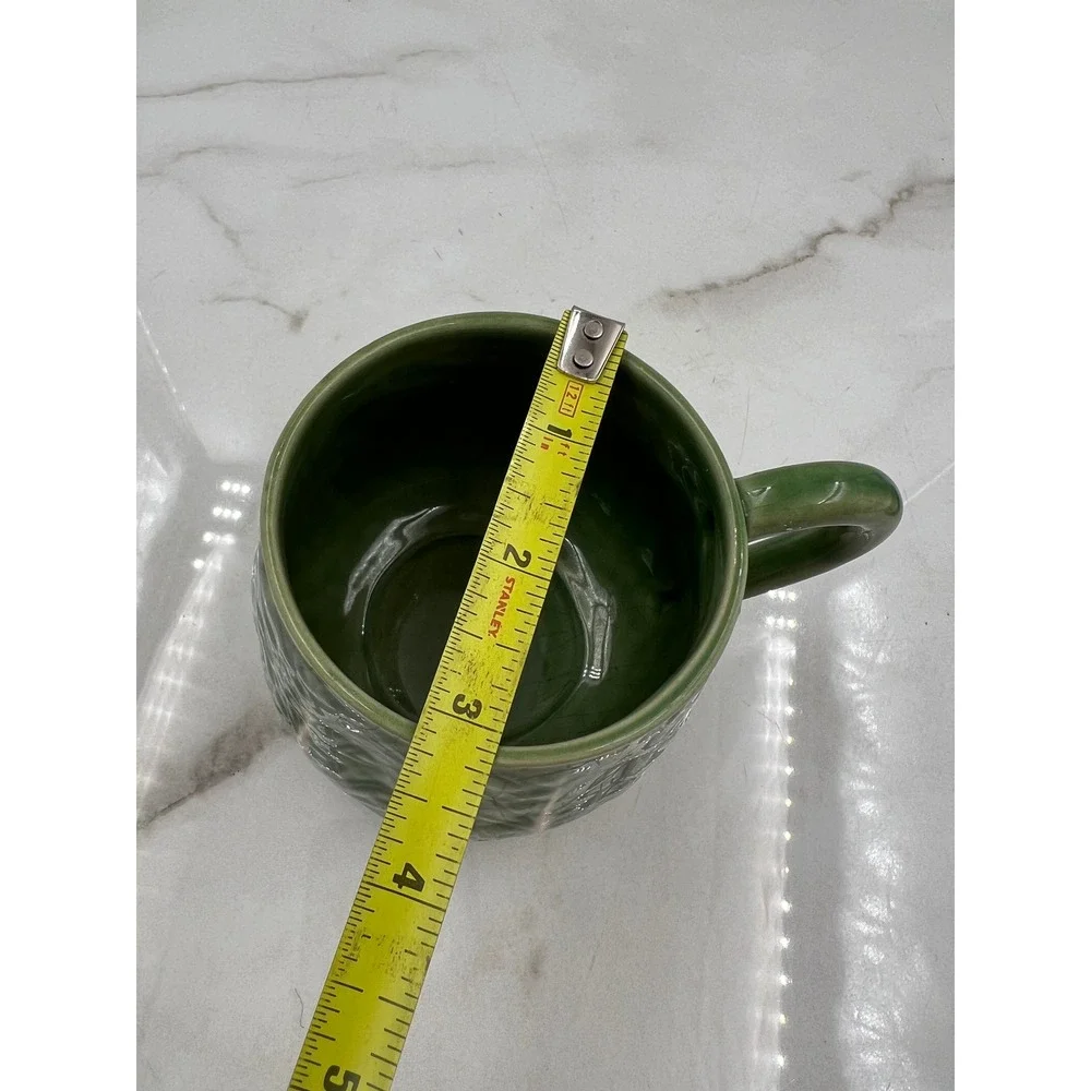 Bordallo Pinheiro Cabbage Green Tea Cup and Saucer Set Made in Portugal Ceramic